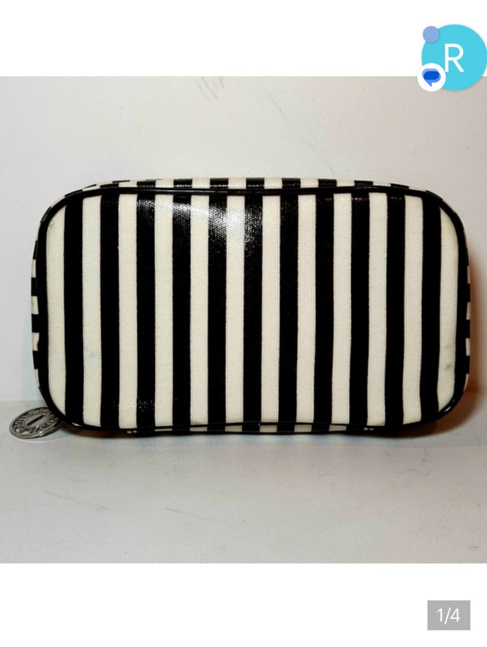 Henri Bendel Vertical Stripe Zip Pouch